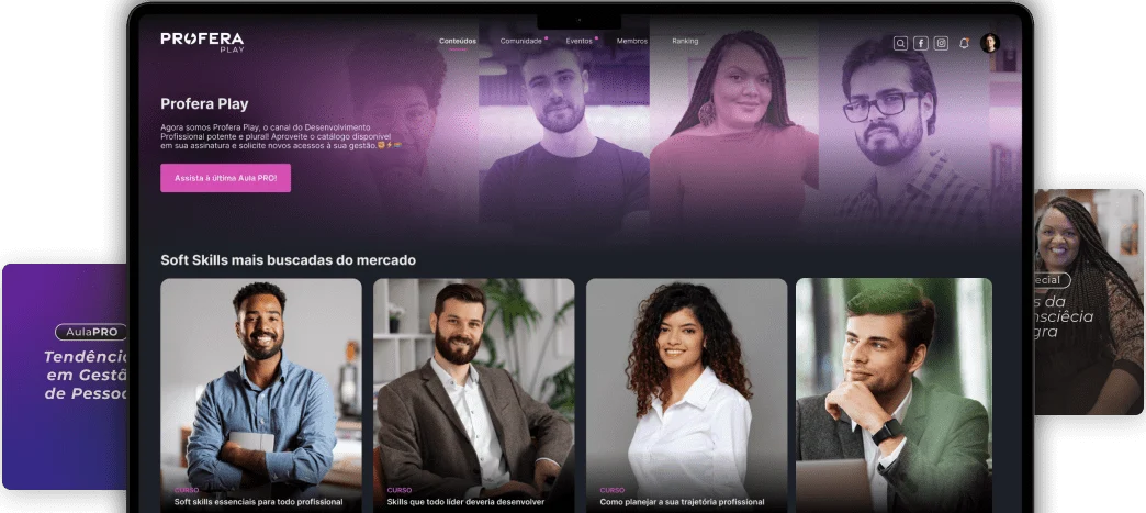 Plataforma Klubs con cursos, comunidad y contenidos de Profera Play